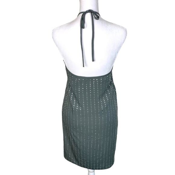 Susana Monaco Dress Women's Sz S Steel Grey Sequin Halter Short Trendy Party - Picture 2 of 14
